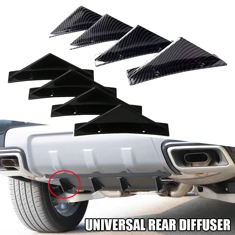 Car Accessories Lipa - Uniwersalny 4-częściowy dyfuzor tylnego zderzaka samochodowego,